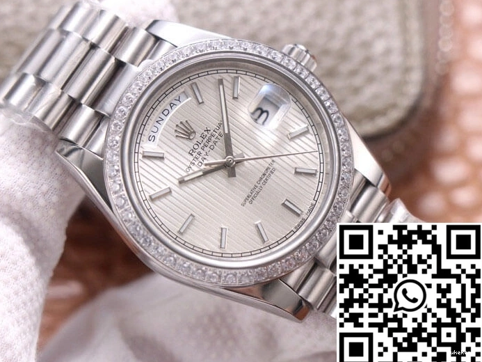 Factory Rolex EW Dial Silver M228349RBR-0007 Day-Date 0427